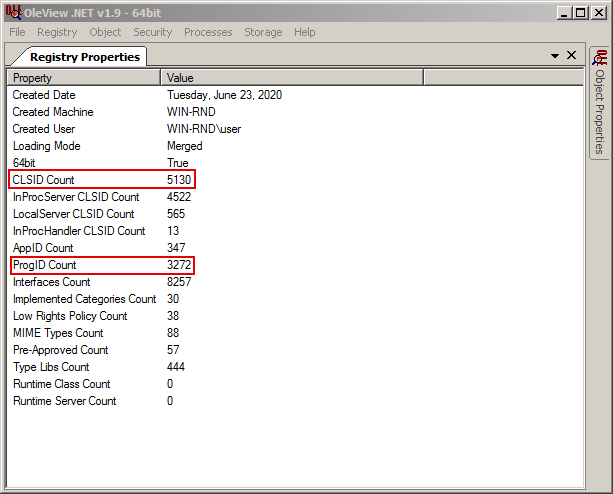 White Oak Security shares a screenshot of the CLSID or ProgID count, which has over 8k results.