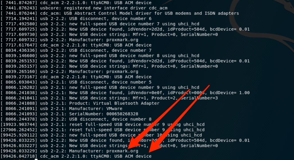 screengrab by White Oak Security of code that says the proxmark3 device location says "/dev/ttyACM0"