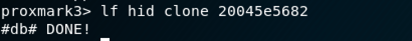 Utilizing the previously gained RFID identifier, White Oak Security can clone it to a blank RFID tag, as seen in the screenshot of code here.