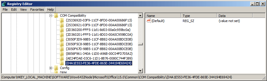 In the Registry Editor, White Oak Security validates the regedit to add the kill bit.