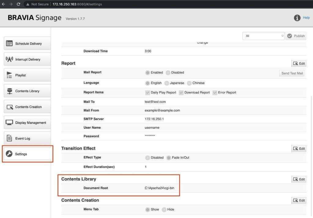 here in the screenshot by White Oak Security is the contents library doc root going to apache