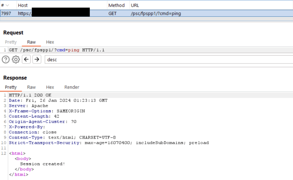 When the user clicks the OK button, a request is fired in the background to execute the “ping” command, keeping the user’s session token from timing out: Screenshot by white oak security code for session timeout 