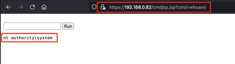 White Oak Security then proves that malicious JSP file can be used to execute operating system commands, such as “whoami”, demonstrating code execution as SYSTEM..