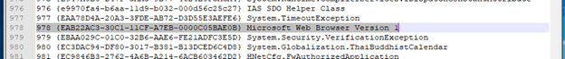 White Oak Security took a closer look and found 978 had a Microsoft web browser version 1.