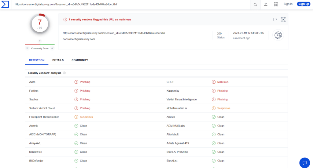 scores a 7 on the total virus program for malicious and sketchy 