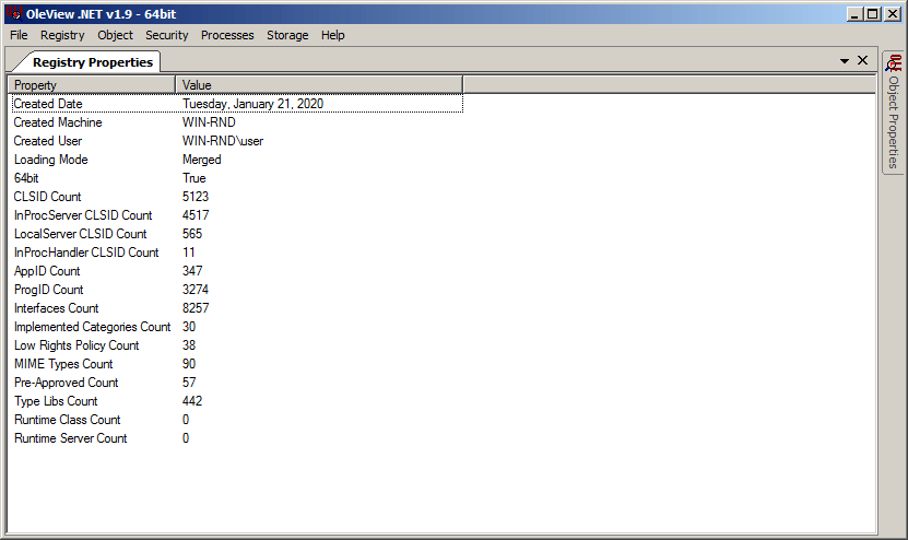 Once it’s fully open you’ll see some basic metrics for what it found. White Oak Security shows a screenshot of the OleView.Net box.