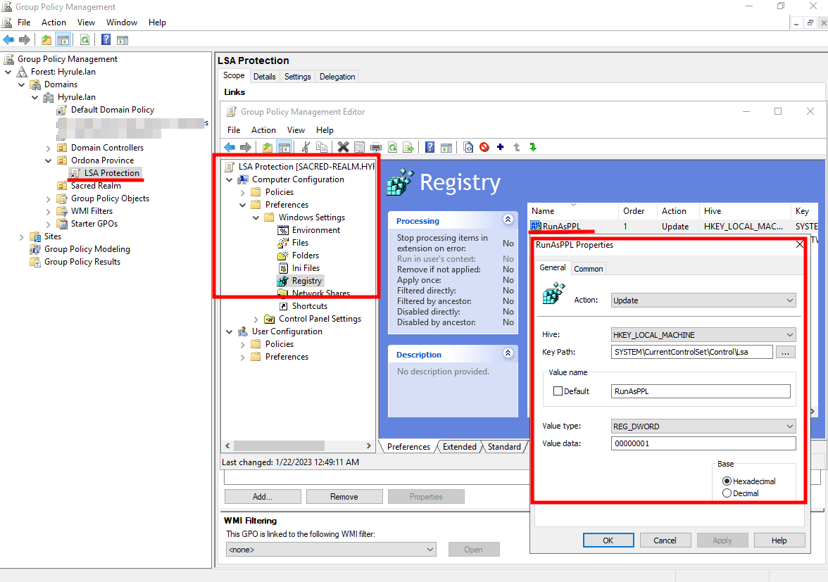 Registry editor to implement LSA protection screenshot by White Oak Security. Run as PPL box hughtlighted. now cyber advisors