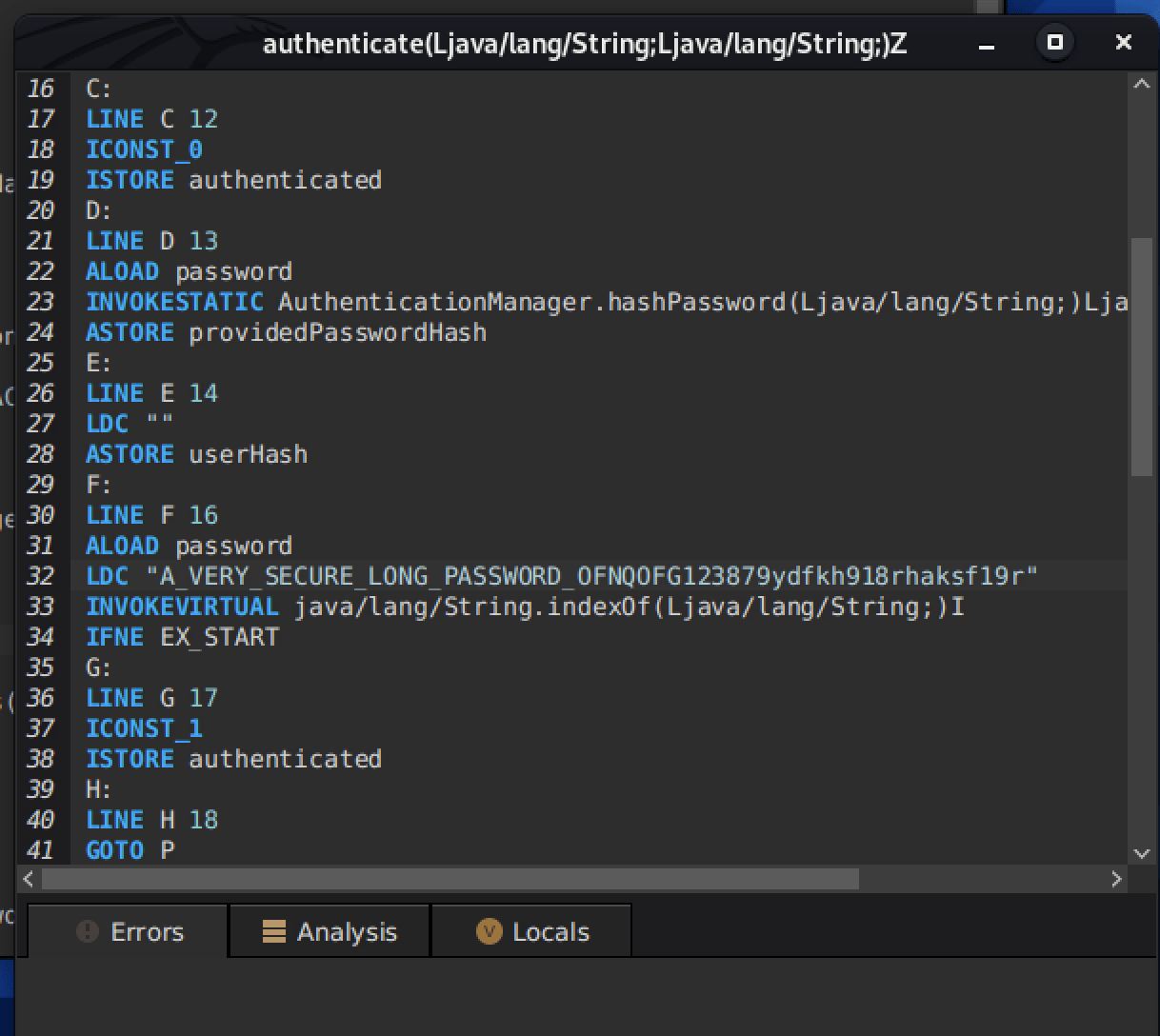 This screen capture by White Oak Security's pentesters shows that double click on the password string and change it to the password you want to use in the recaf program to edit bytecode