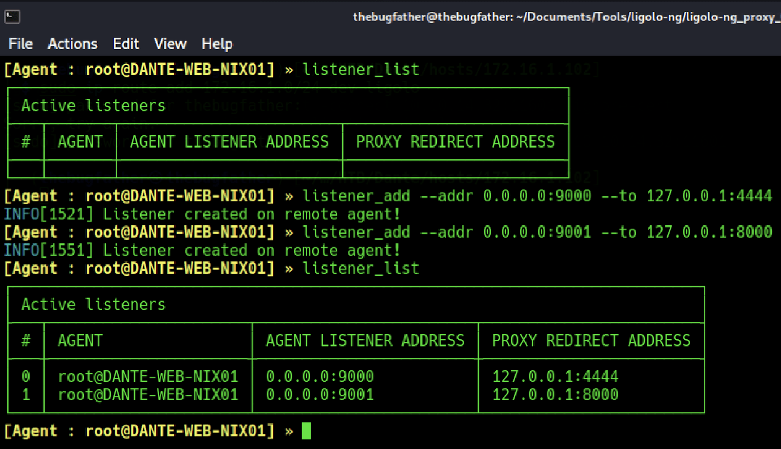 White Oak Security uses Ligolo-ng to get a network pivot point that can relay reverse shells & file transfer requests to get tools to the target remote system.