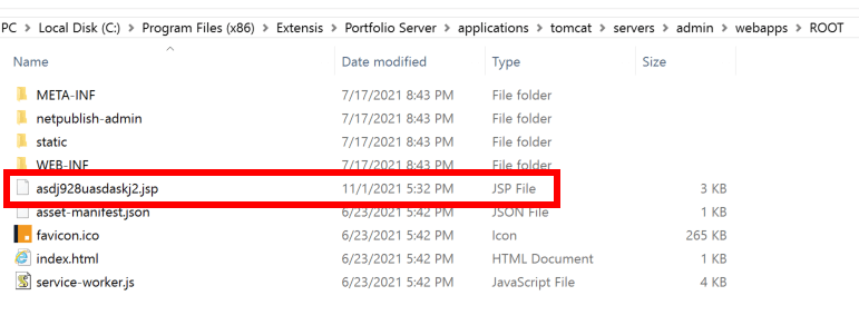 However, White Oak has the embedded malicious file will have been successfully extracted to the destination path. In our case, the web root of the admin portal application. 