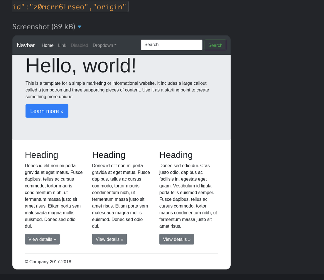 On Slack, White Oak Security's expert penetration testers share the screenshot of the page saying Hello World! with the website layout and headings, etc.