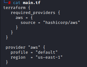 Main.tf screenshot of tthe terraform and autosneakphish code by White Oak Security