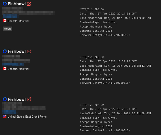 Using Shodan, the Fishbowl Server can be found exposed on the internet on a handful of servers. White Oak Security confirmed that the vulnerable port (28192) was exposed on several hosts, however, White Oak Security did not attempt exploitation against any internet-facing host.