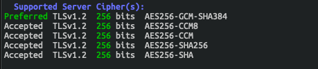 A fresh sslscan on docker-compose up list of Wipers (much smaller than the first list) by White Oak Security.