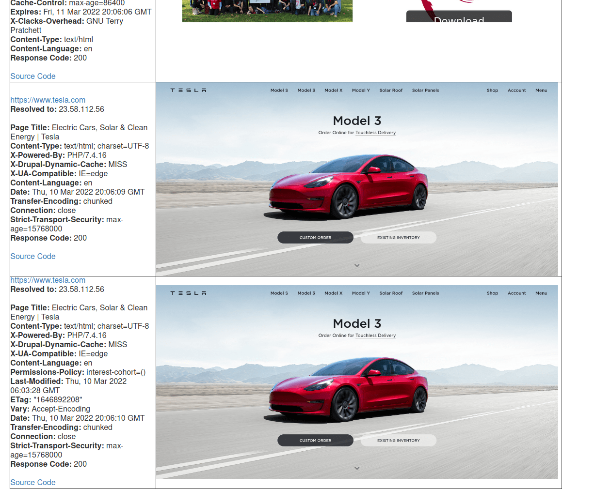 EyeWitness categorizes similar hosts & errors/responses codes/login pages, and creating details for hosts, shown in this screenshot by White Oak Security. 