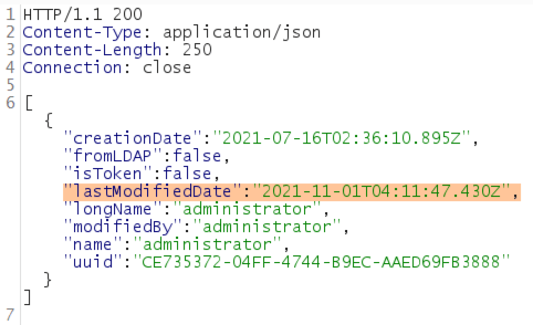 This shows the Successful password update for the administrator account by White Oak Security.