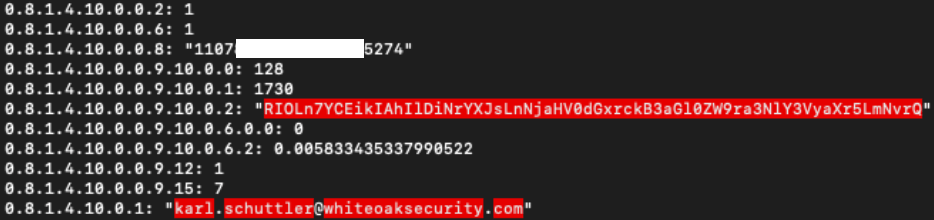 White Oak Security’s code shows Google data including email addresses