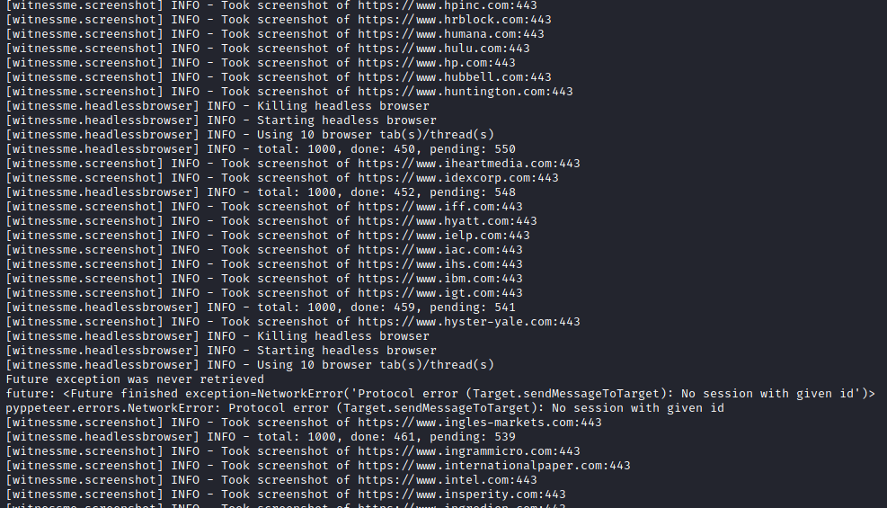 pyppeteer WitnessMe screenshot by White Oak Security. These changes slightly increased the overall accuracy during the performance test.